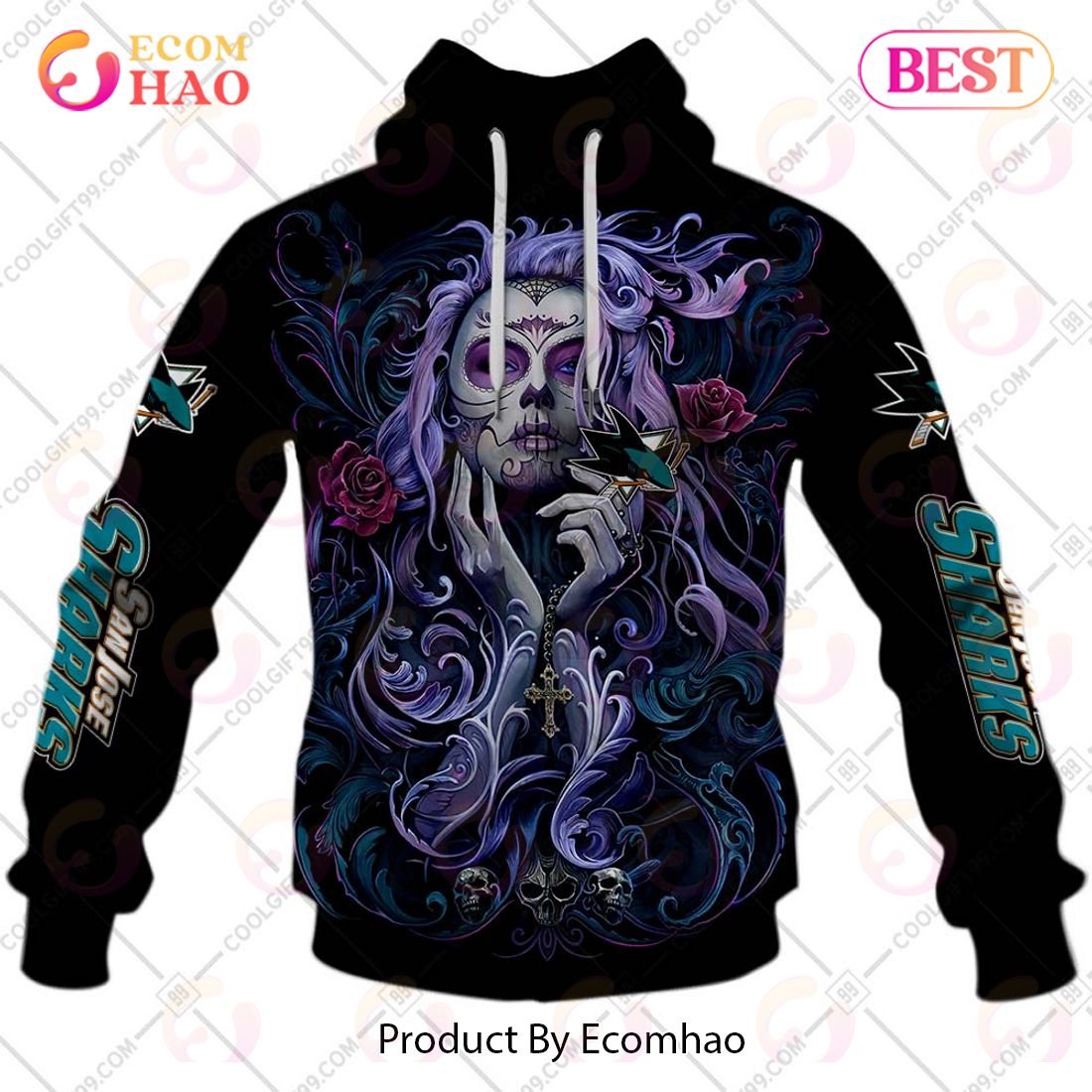 NHL San Jose Sharks Tattoo Girl Artwork 2023 3D Hoodie