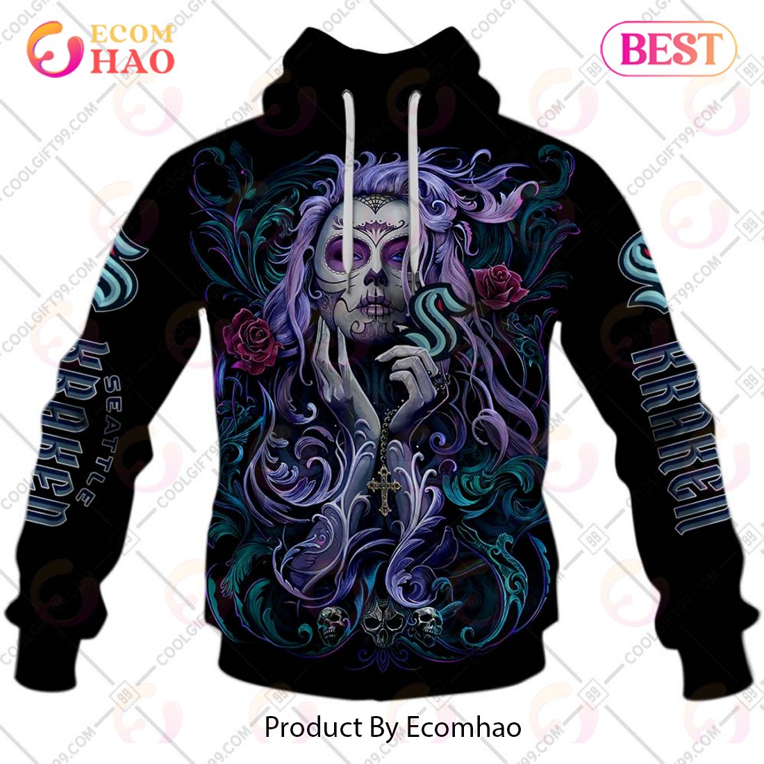 NHL Seattle Kraken Tattoo Girl Artwork 2023 3D Hoodie