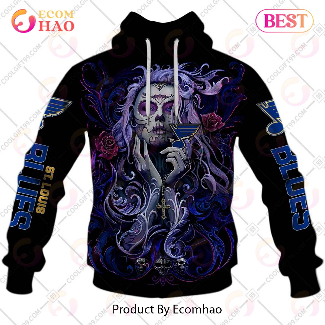 NHL St. Louis Blues Tattoo Girl Artwork 2023 3D Hoodie