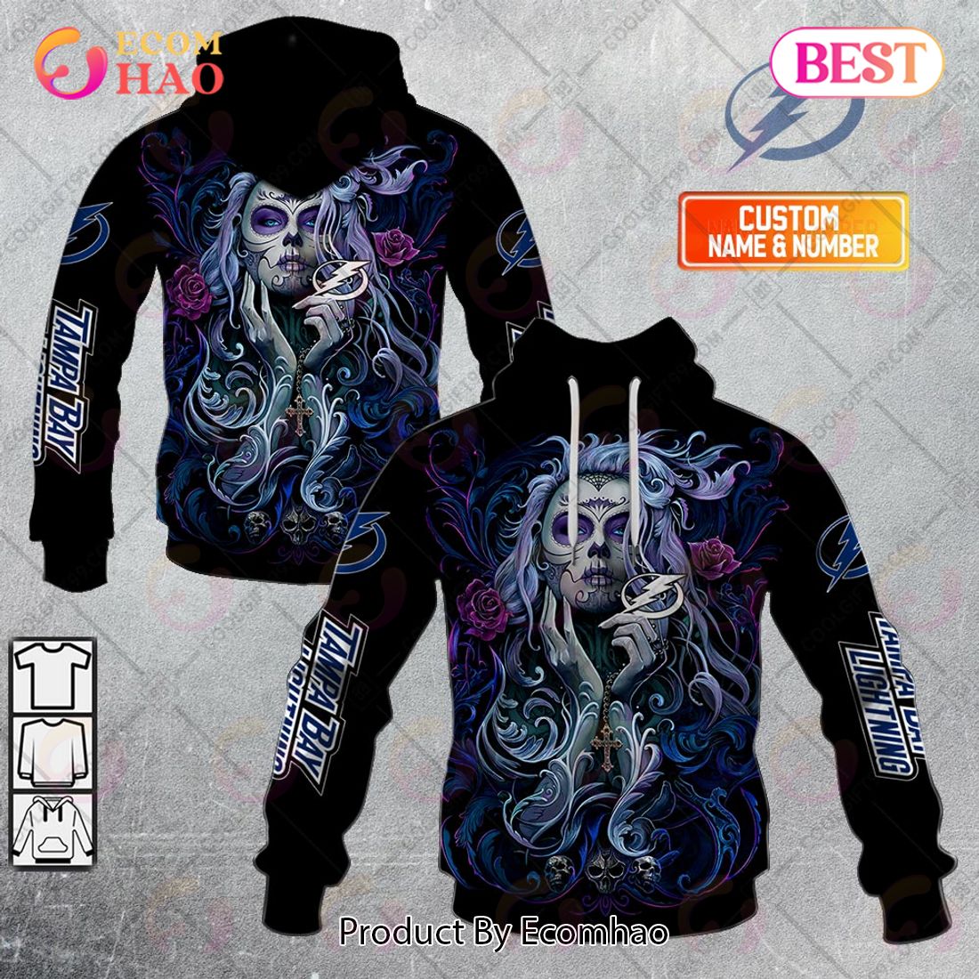 NHL Tampa Bay Lightning Tattoo Girl Artwork 2023 3D Hoodie