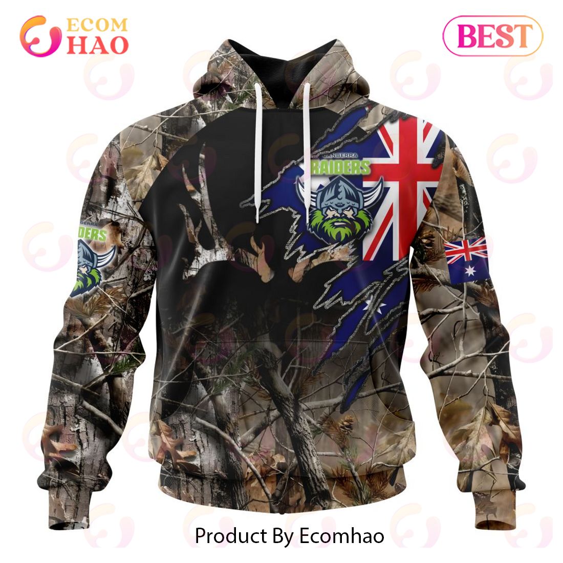 NRL Melbourne Storm Special Camo Realtree Hunting 3D Hoodie