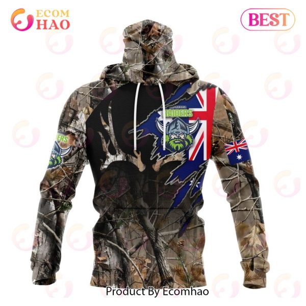 NRL Canberra Raiders Special Camo Realtree Hunting 3D Hoodie