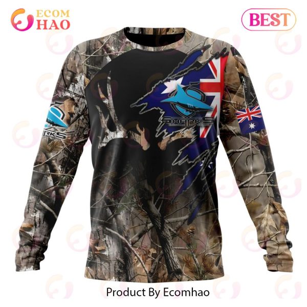 NRL Cronulla-Sutherland Sharks Special Camo Realtree Hunting 3D Hoodie