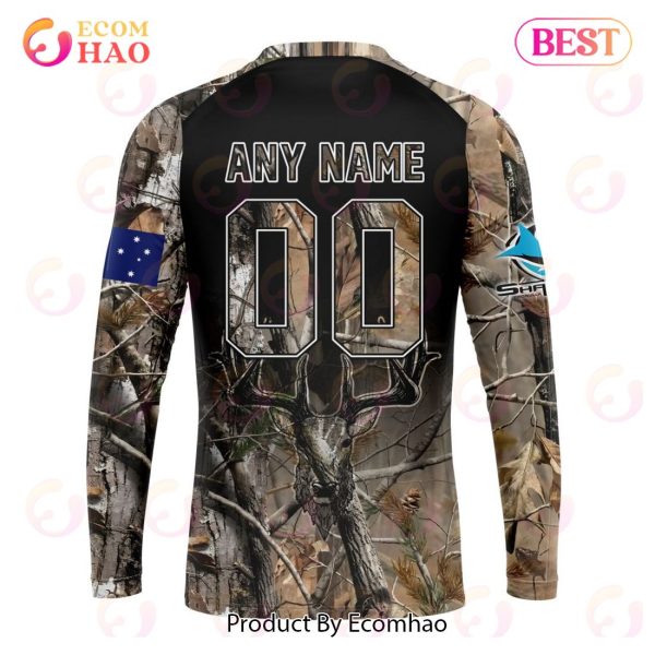 NRL Cronulla-Sutherland Sharks Special Camo Realtree Hunting 3D Hoodie