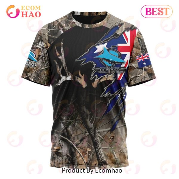 NRL Cronulla-Sutherland Sharks Special Camo Realtree Hunting 3D Hoodie