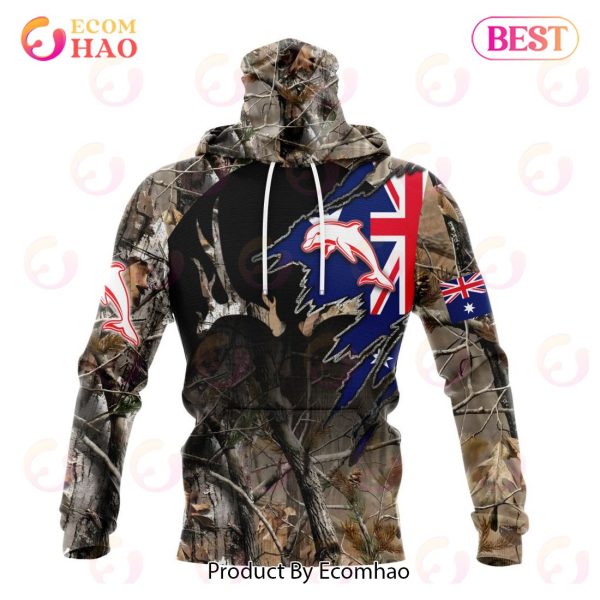 NRL Dolphins Special Camo Realtree Hunting 3D Hoodie