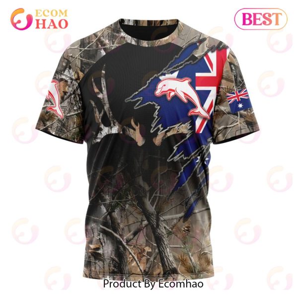 NRL Dolphins Special Camo Realtree Hunting 3D Hoodie