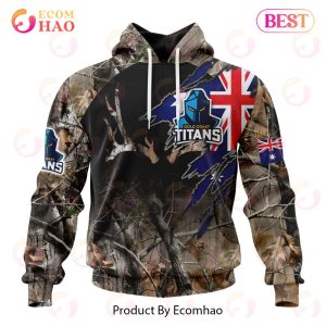 NRL Gold Coast Titans Special Camo Realtree Hunting 3D Hoodie
