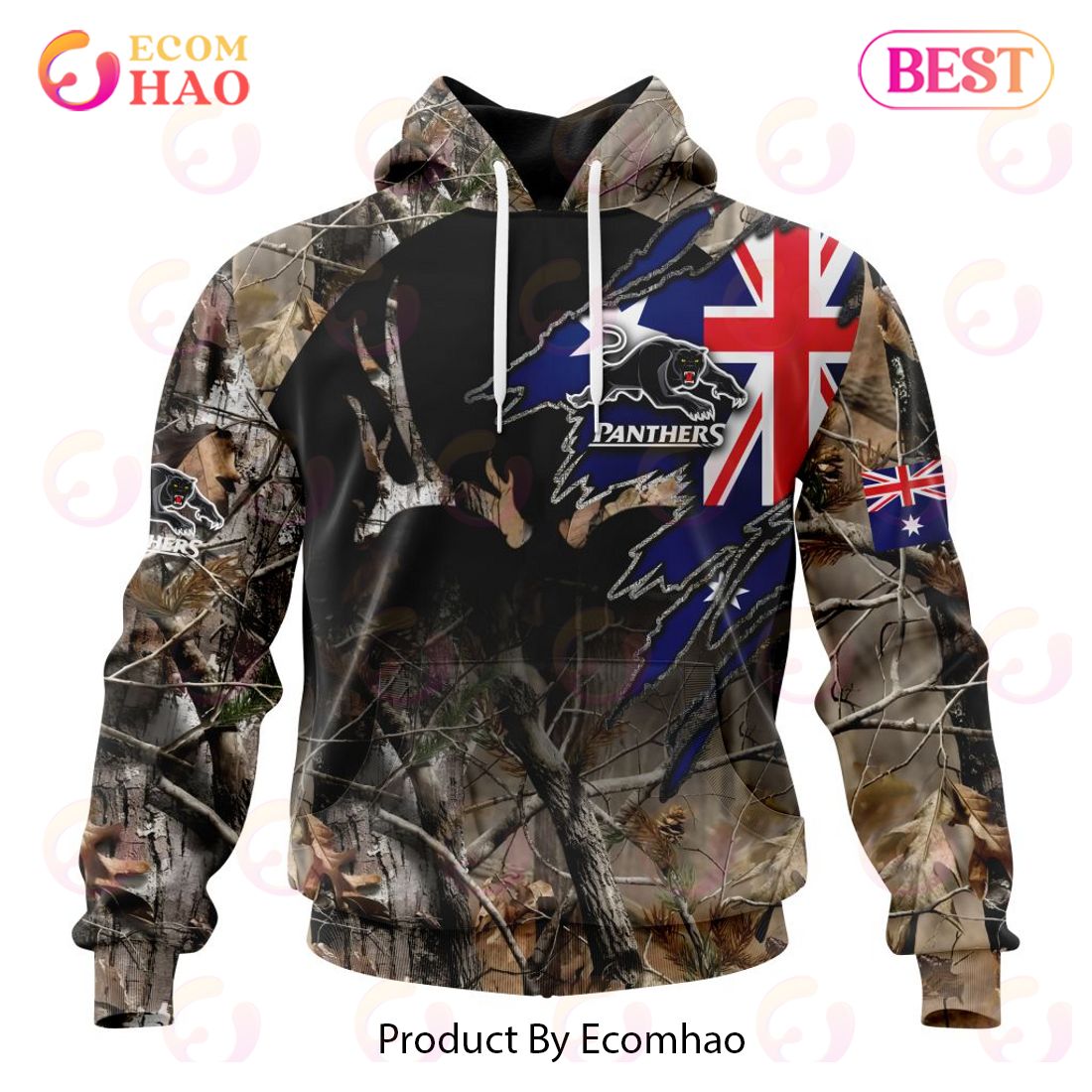 NRL Newcastle Knights Special Camo Realtree Hunting 3D Hoodie