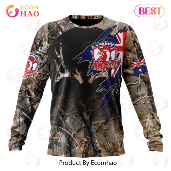 NRL Sydney Roosters Special Camo Realtree Hunting 3D Hoodie