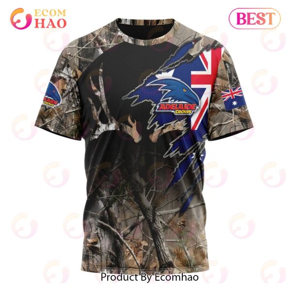 AFL Adelaide Crows Special Camo Realtree Hunting 3D Hoodie