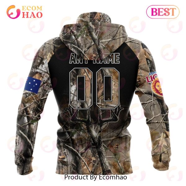AFL Brisbane Lions Special Camo Realtree Hunting 3D Hoodie