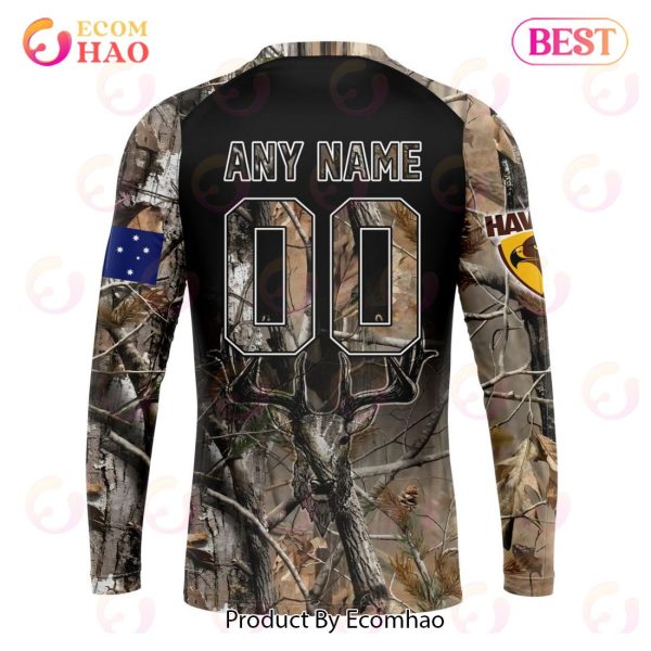 AFL Hawthorn Football Club Special Camo Realtree Hunting 3D Hoodie