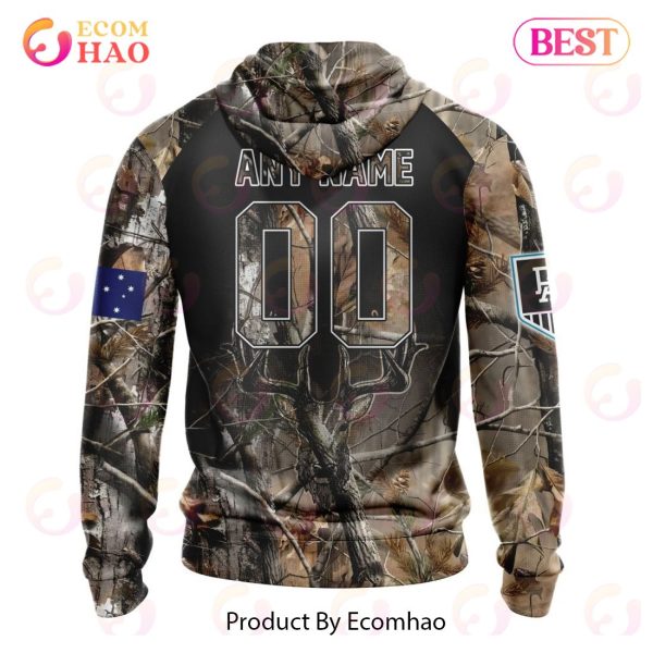 AFL Port Adelaide Football Club Special Camo Realtree Hunting 3D Hoodie