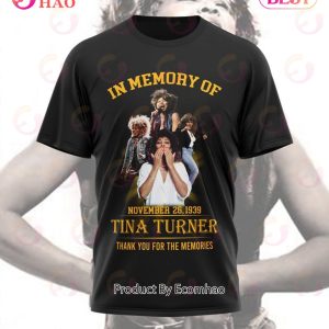 In Memory Of November 26, 1939 Tina Turner Thank You For The Memories T-Shirt