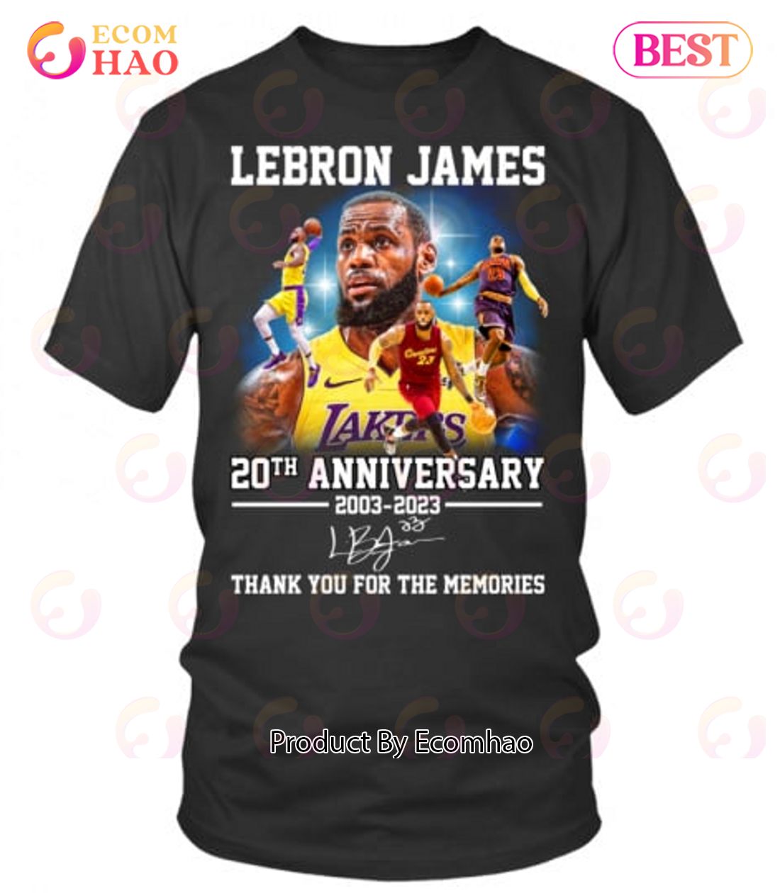 Lebron James 20th Anniversary 2003 – 2023 Thank You For The Memories T-Shirt