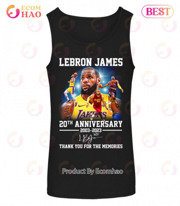 Lebron James 20th Anniversary 2003 – 2023 Thank You For The Memories T-Shirt