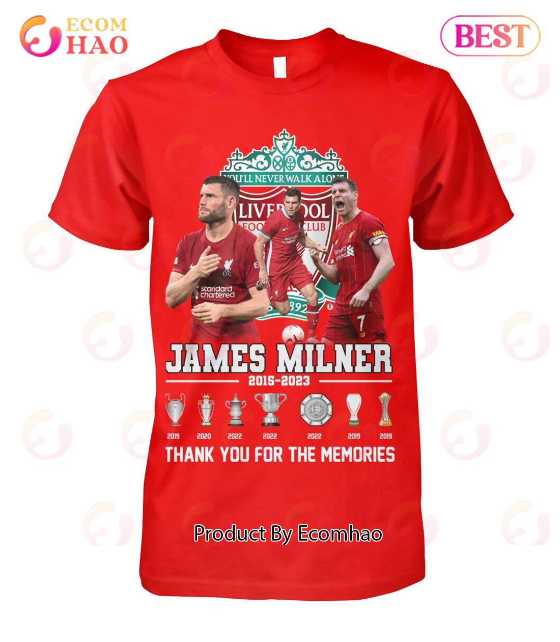 Liverpool James Milner 2015 – 2023 Thank You For The Memories T-Shirt