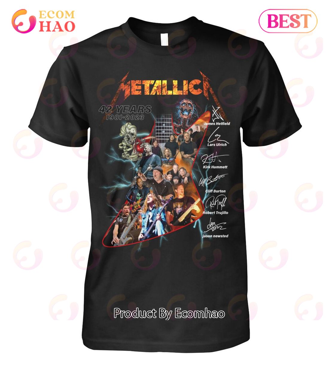 Metallica 42 Years 1981 – 2023 Signature T-Shirt