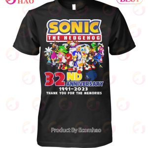 Sonic The Hedgehog 32nd Anniversary 1991 – 2023 Thank You For The Memories T-Shirt