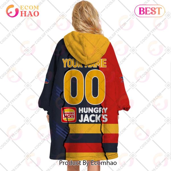 Personalized AFL Adelaide Crows Mix V1 Jersey Oodie, Flanket, Blanket Hoodie, Snuggie