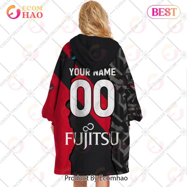 Personalized AFL Essendon Bombers Mix V1 Jersey Oodie, Flanket, Blanket Hoodie, Snuggie