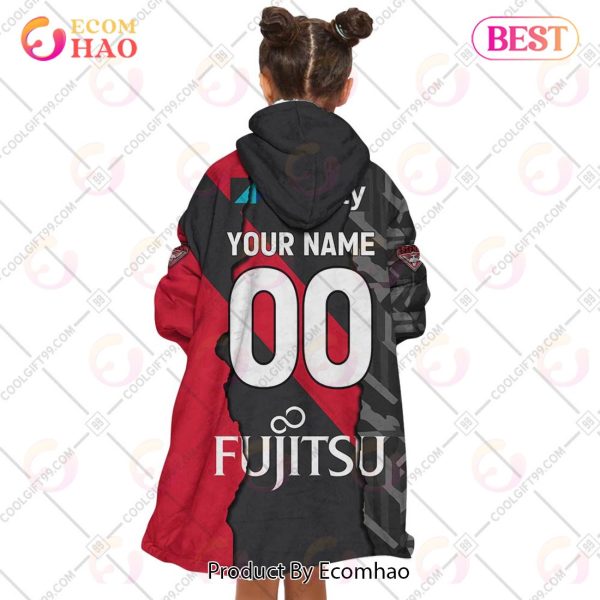 Personalized AFL Essendon Bombers Mix V1 Jersey Oodie, Flanket, Blanket Hoodie, Snuggie