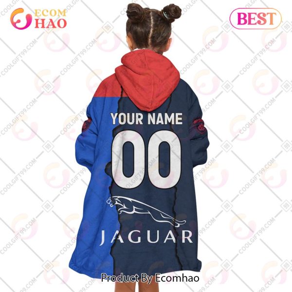 Personalized AFL Melbourne Demons Mix V1 Jersey Oodie, Flanket, Blanket Hoodie, Snuggie