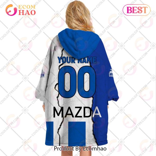 Personalized AFL North Melbourne Kangaroos Mix V1 Jersey Oodie, Flanket, Blanket Hoodie, Snuggie