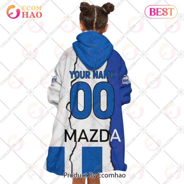 Personalized AFL North Melbourne Kangaroos Mix V1 Jersey Oodie, Flanket, Blanket Hoodie, Snuggie