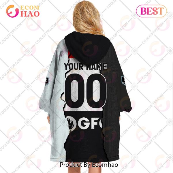 Personalized AFL Port Adelaide Power Mix V1 Jersey Oodie, Flanket, Blanket Hoodie, Snuggie