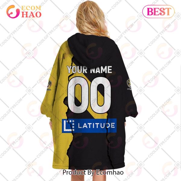 Personalized AFL Richmond Tigers Mix V1 Jersey Oodie, Flanket, Blanket Hoodie, Snuggie