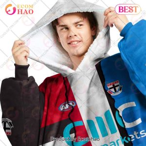 Personalized AFL St. Kilda Saints Mix V1 Jersey Oodie, Flanket, Blanket Hoodie, Snuggie
