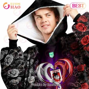 Personalized NRL St George Illawarra Dragons Rose Dragon Oodie, Flanket, Blanket Hoodie, Snuggie