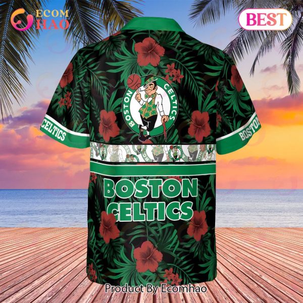 Boston Celtics NBA 2023 Hibiscus Logo AOP Hawaiian Shirt