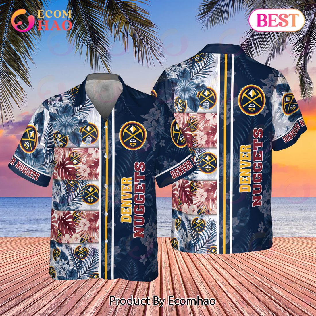 Denver Nuggets National NBA 2023 Hibiscus Pattern V1 AOP Hawaiian Shirt