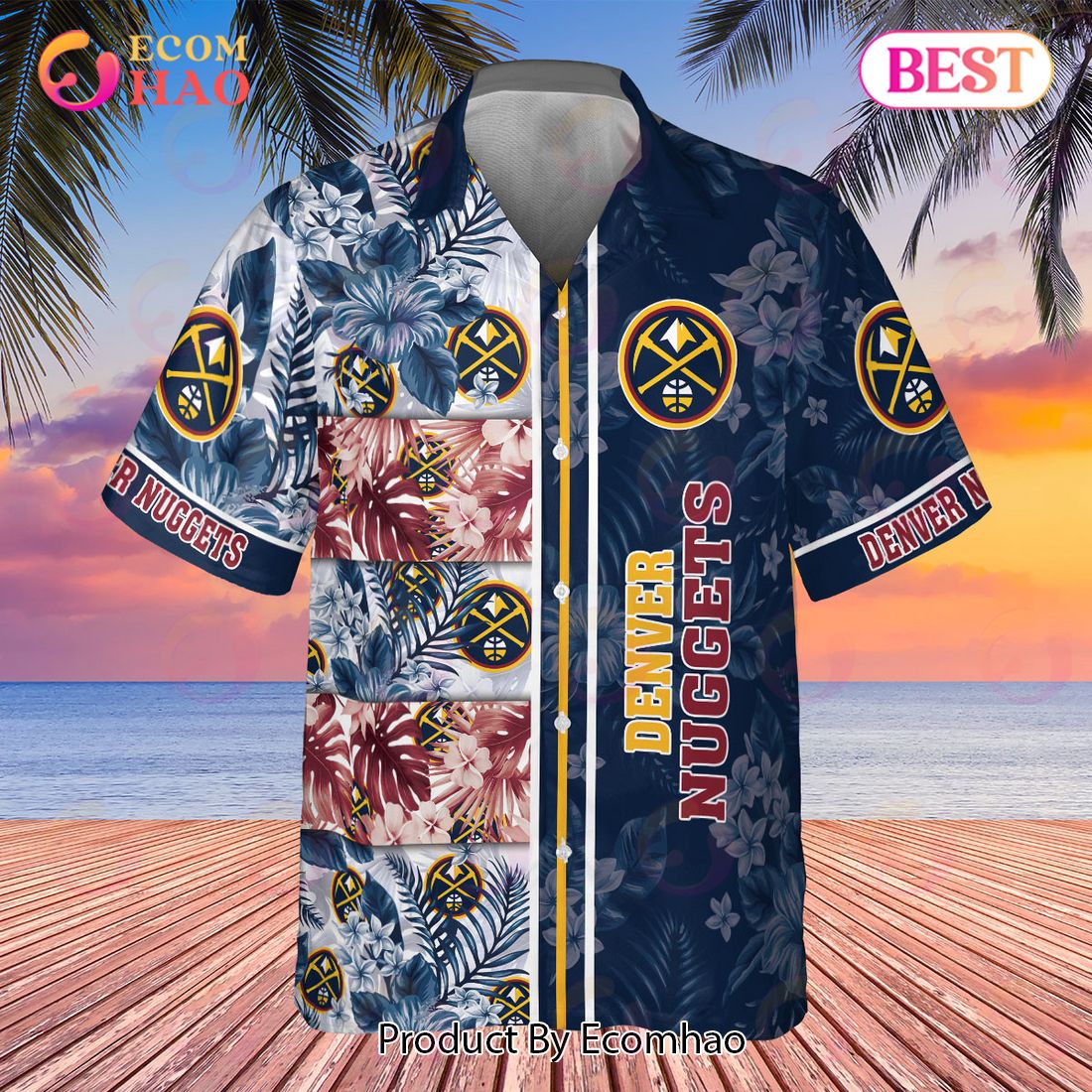 Denver Nuggets National NBA 2023 Hibiscus Pattern V1 AOP Hawaiian Shirt