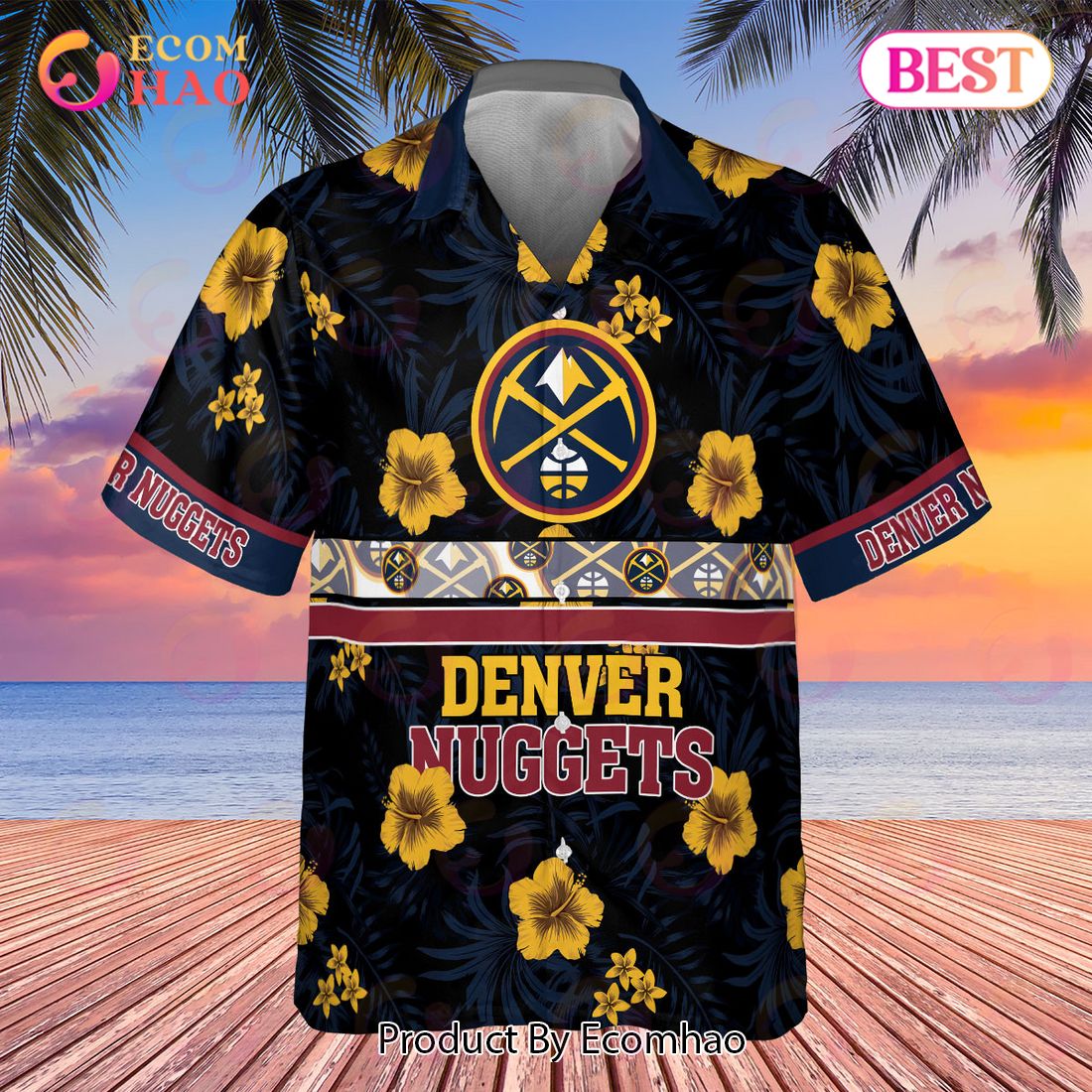 Denver Nuggets NBA 2023 Hibiscus Logo AOP Hawaiian Shirt