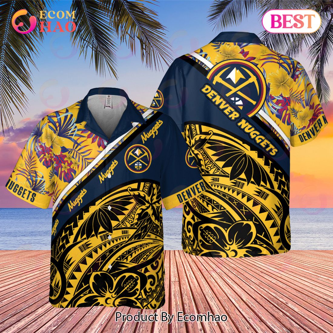 Denver Nuggets Polynesian Pattern National NBA 2023 AOP Hawaiian Shirt