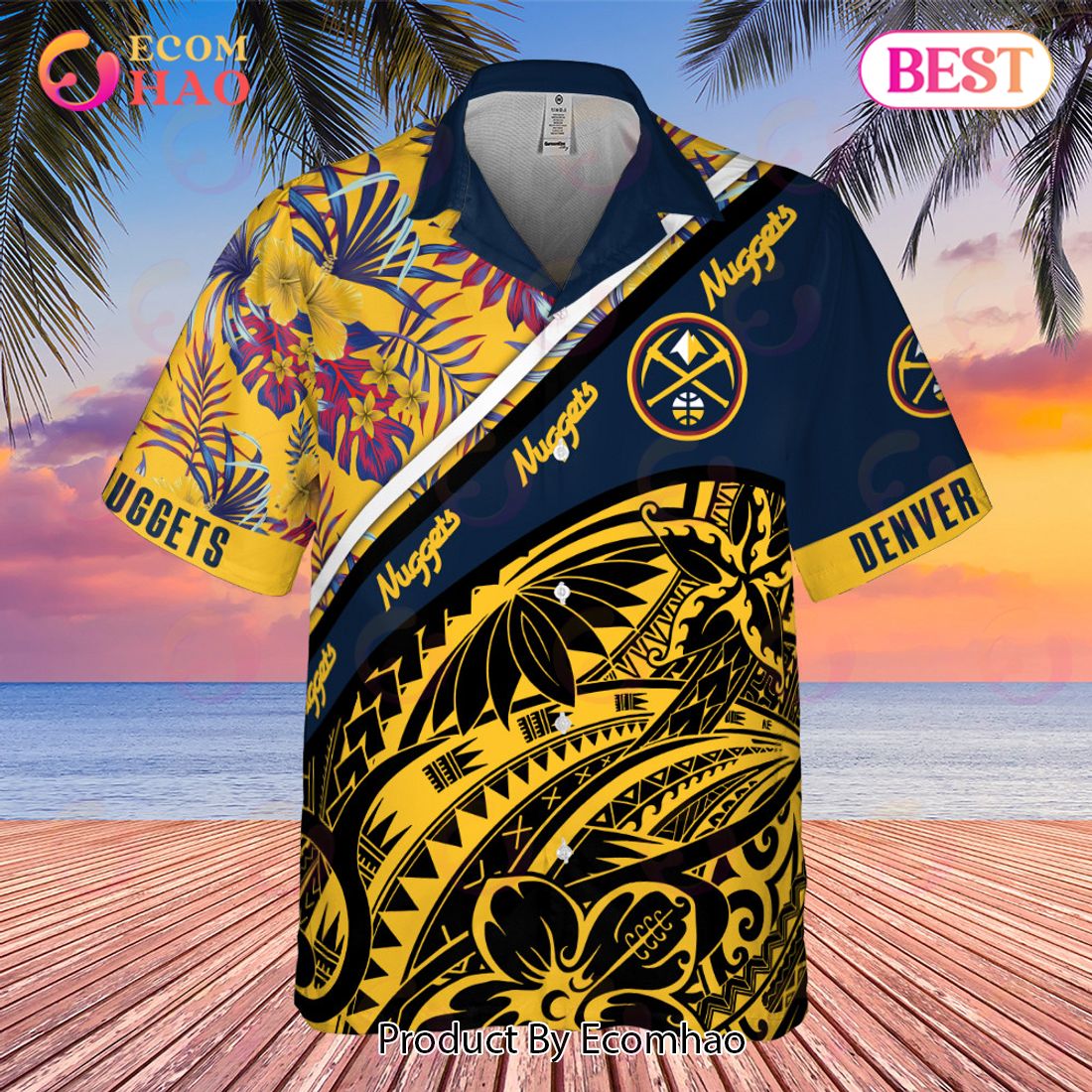 Denver Nuggets Polynesian Pattern National NBA 2023 AOP Hawaiian Shirt