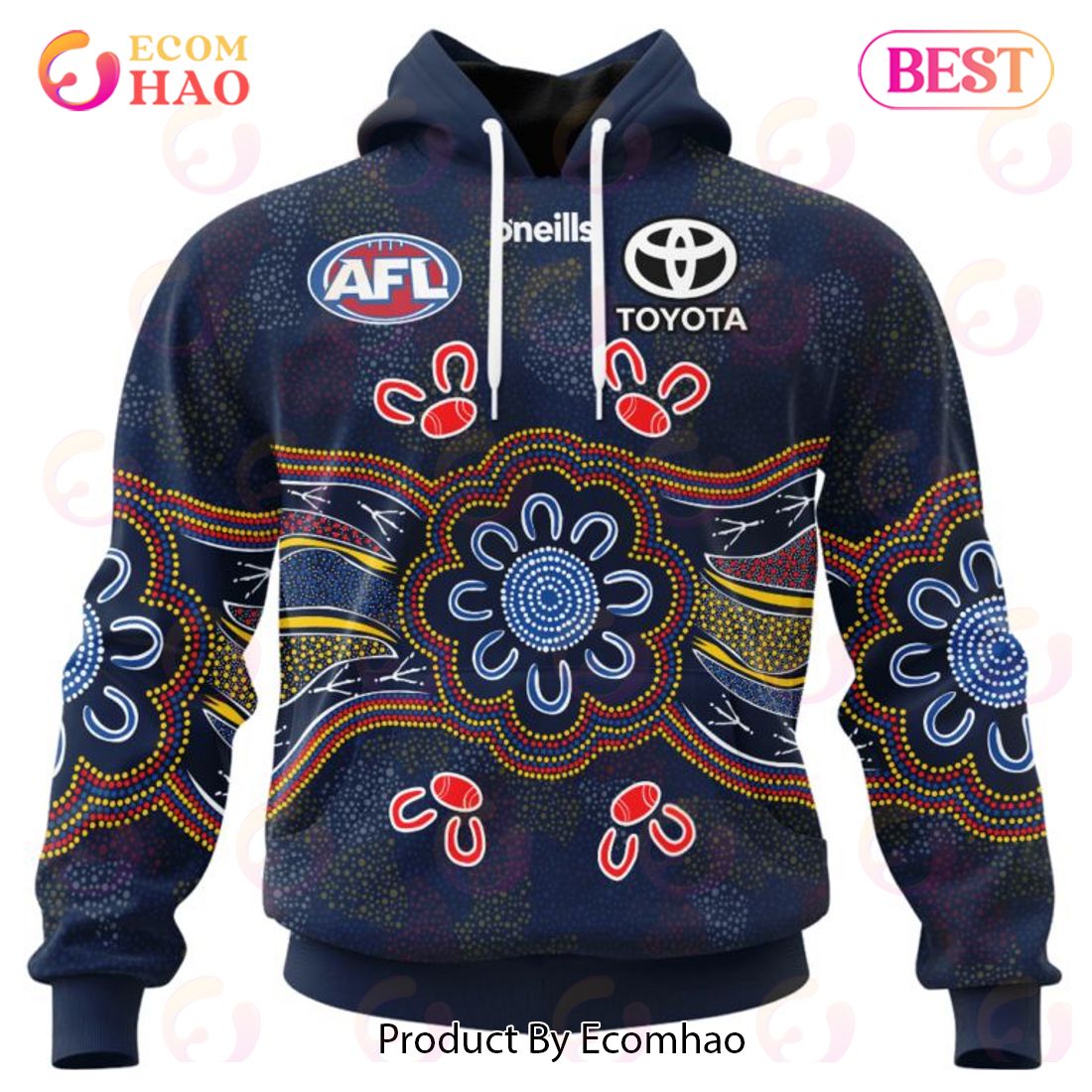 AFL Adelaide Crows Special Indigenous Design 3D Hoodie