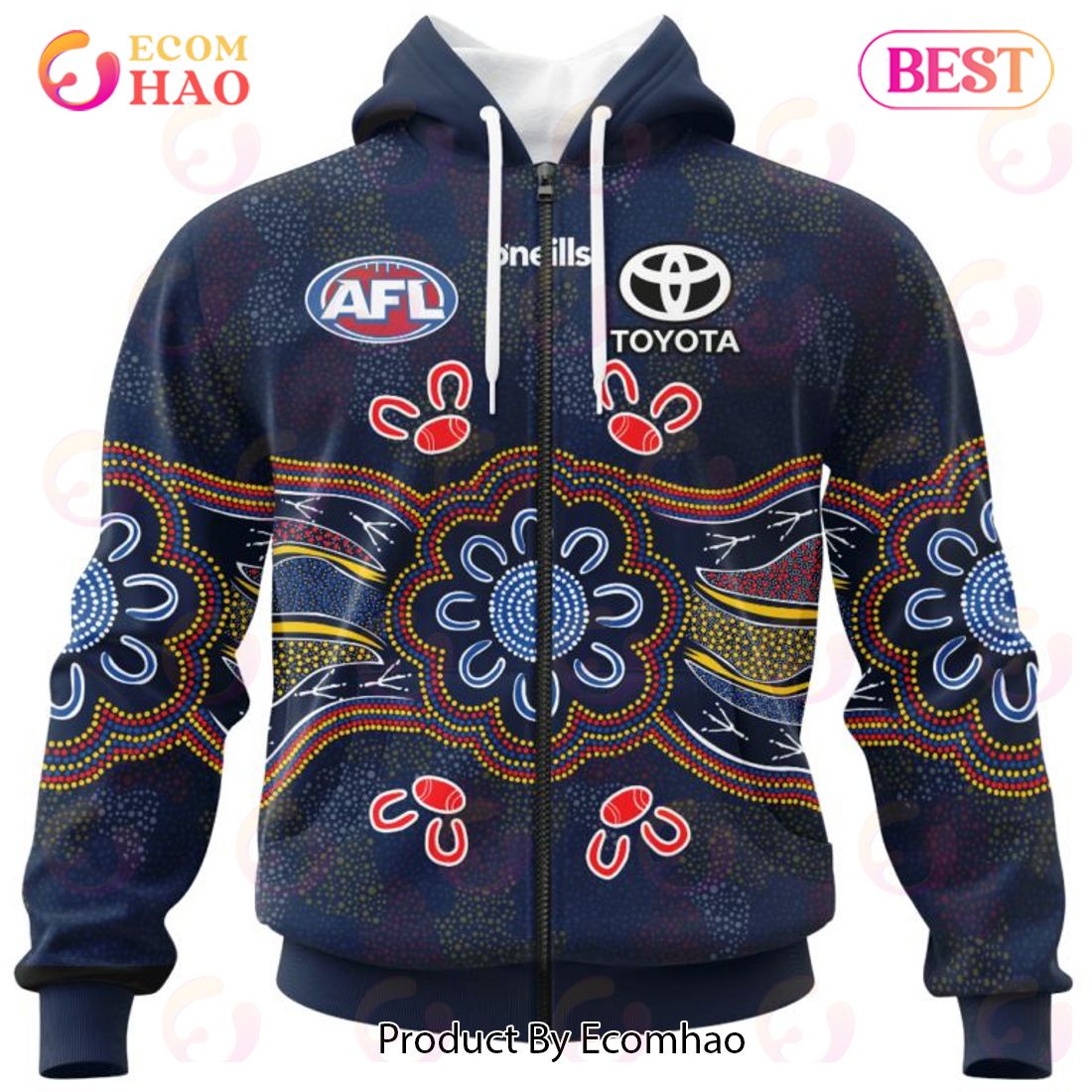 AFL Adelaide Crows Special Indigenous Design 3D Hoodie