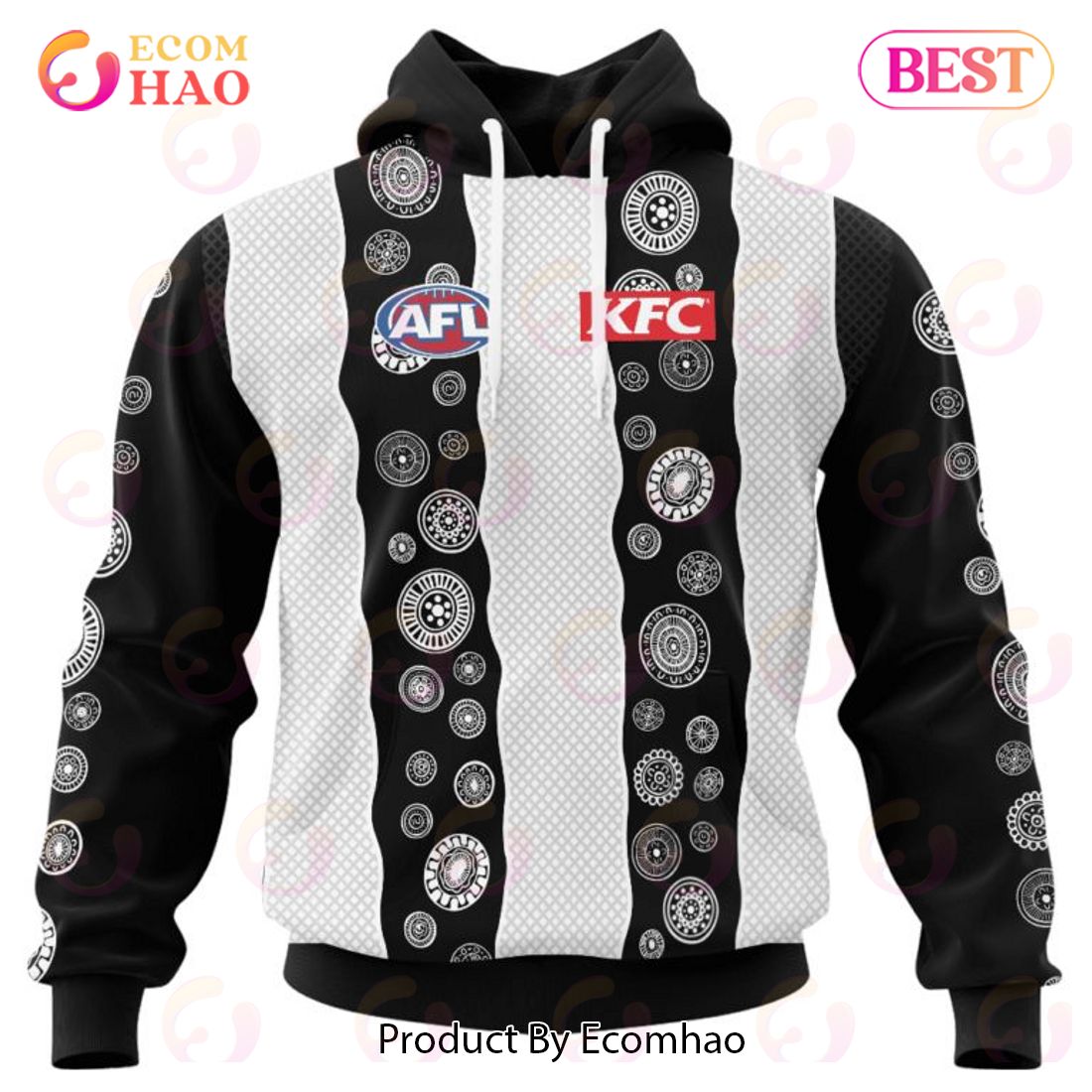 AFL Collingwood Football Club Special Indigenous Design 3D Hoodie