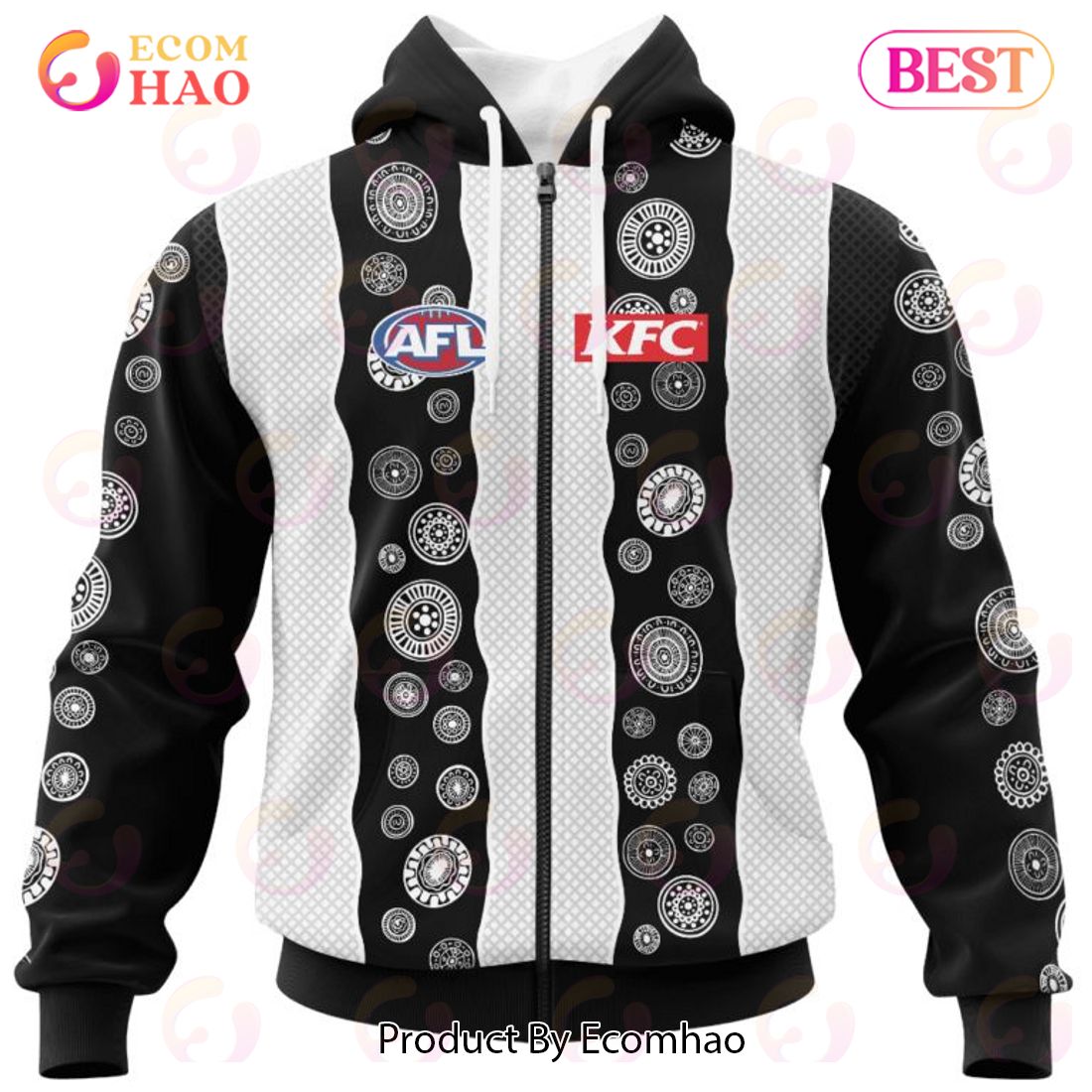 AFL Collingwood Football Club Special Indigenous Design 3D Hoodie