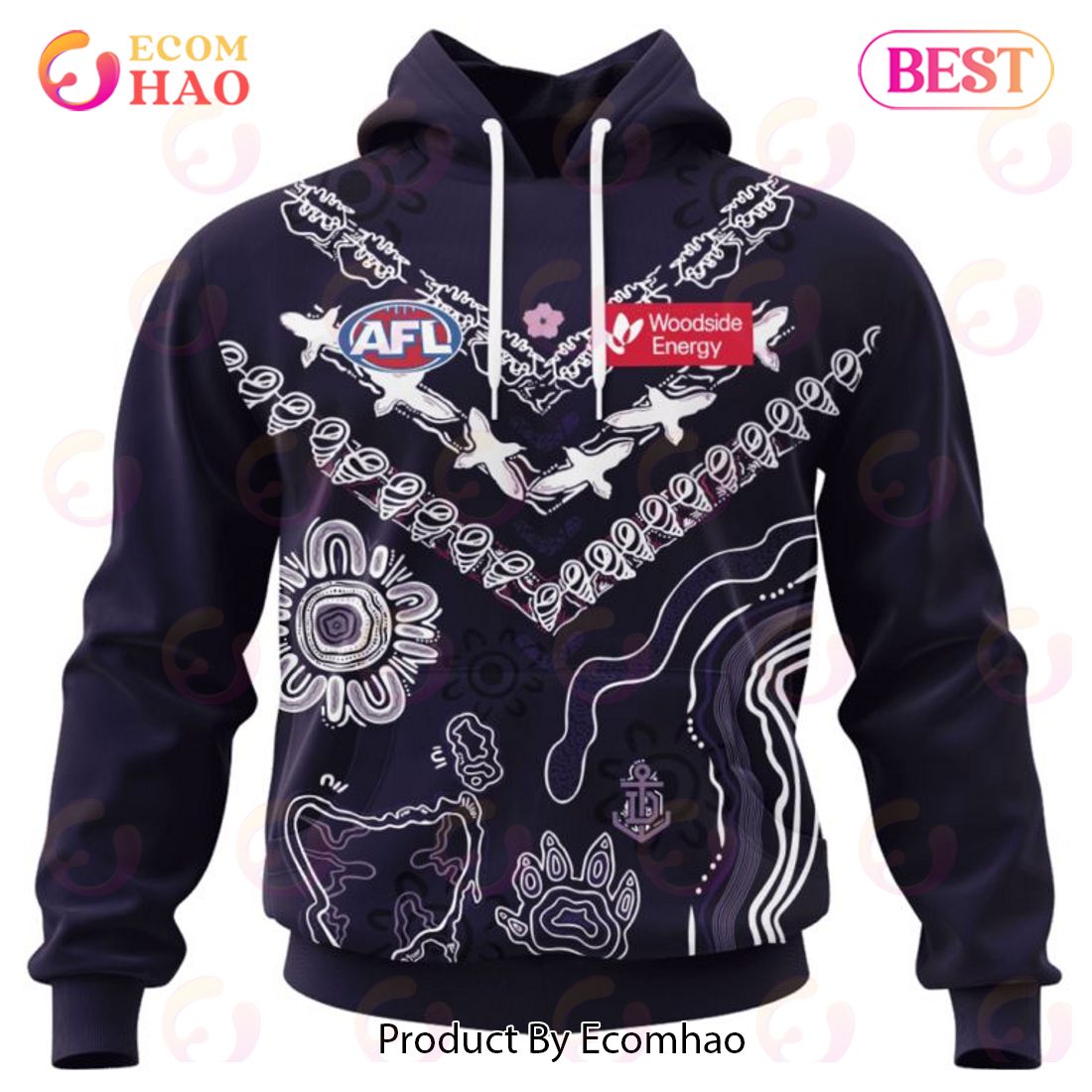 AFL Fremantle Dockers Special Indigenous Design 3D Hoodie