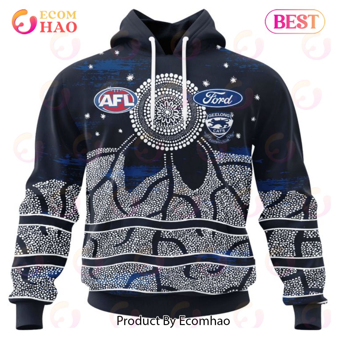 AFL Geelong Cats Special Indigenous Design 3D Hoodie