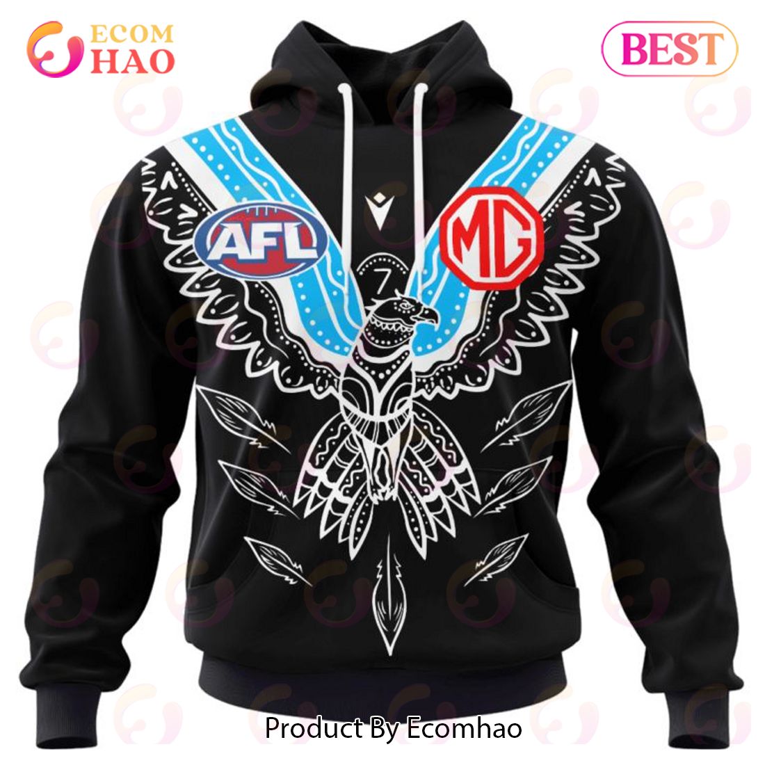 AFL Port Adelaide Football Club Special Indigenous Design 3D Hoodie