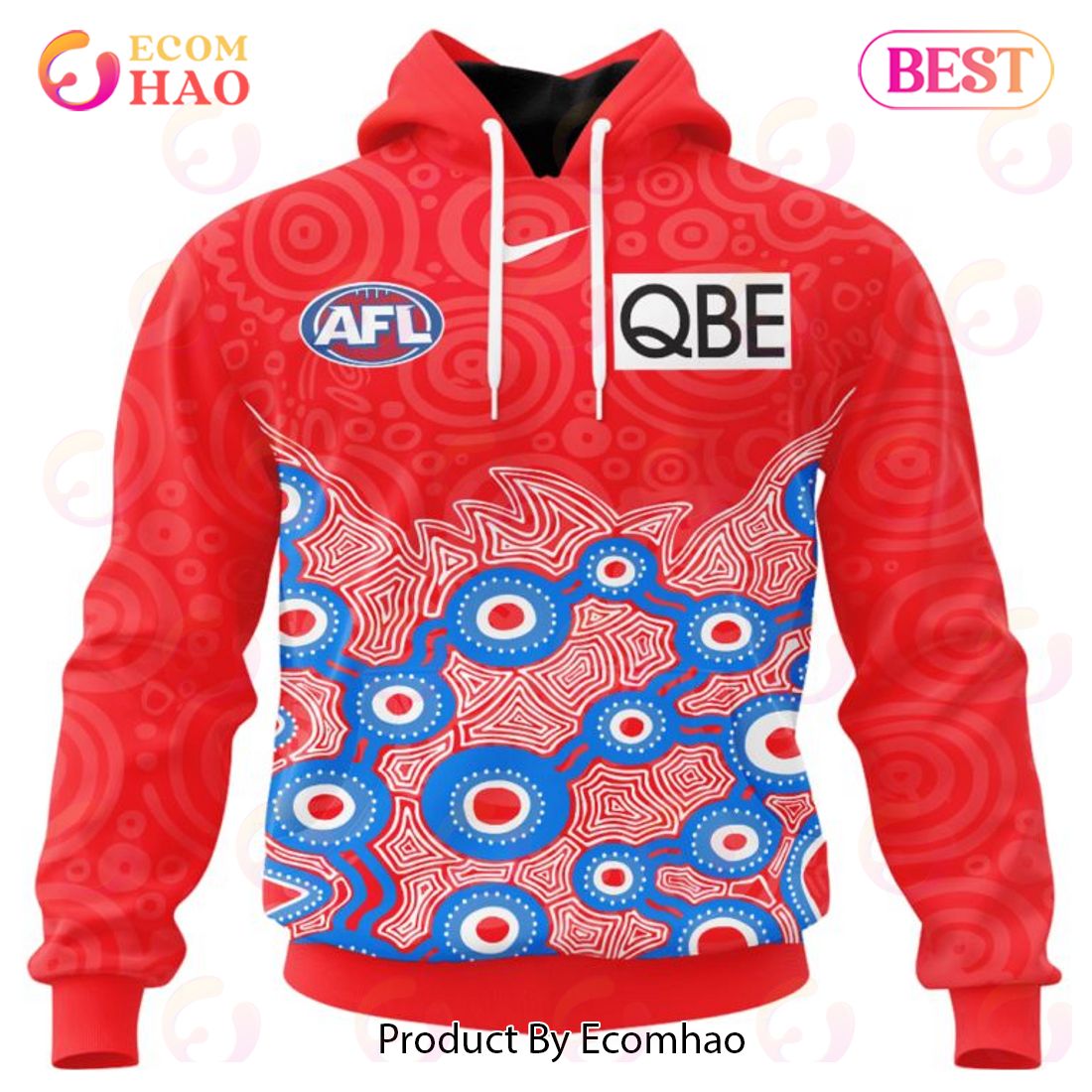 AFL Sydney Swans Special Indigenous Design 3D Hoodie