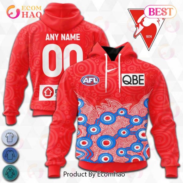 AFL Sydney Swans Special Indigenous Design 3D Hoodie