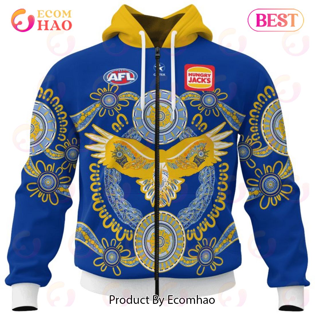 AFL West Coast Eagles Special Indigenous Design 3D Hoodie